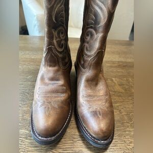 Laredo Western Cowboy Boots Brown Embroidered Leather Women 8.5